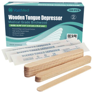 Tongue Depressors Sterile by Vastmed | Medical Tongue Depressors Individually Wrapped for Dental Medical Examination