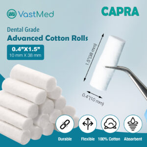 Cotton Dental Gauze Rolls by Vastmed | High Absorbent Mouth Gauze Roll for Dentists Non Sterile Cotton Roll for Nosebleeds and Oral Care for Kids and Adults