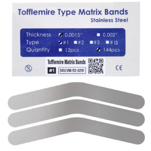 Dental Tofflemire Matrix Bands by Vastmed | Stainless Steel, Thickness .0015"/0.04mm