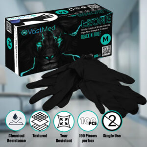 VASTMED Dental Grade Examination Leone Nitrile Gloves 4.0G Finger Tips Texture Latex Free Professional Grade Gloves