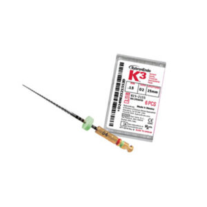 K3 Rotary Files #20, 25 mm, .02 Nickel-Titanium Rotary File. Package of 6 Files